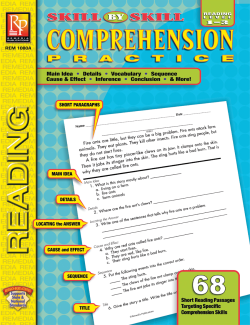 Skill-By-Skill Comprehension Practice (Rdg. Lvl. 1-3) Skill-By-Skill Comprehension Practice (Rdg. Lvl. 1-3)