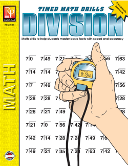 Timed Math Drills: Division Timed Math Drills: Division