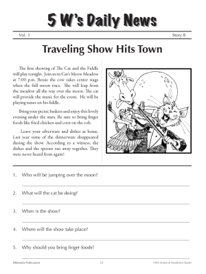 5 W's Fiction & Nonfiction Stories & Comprehension Activities 148-Page Classroom Binder Program 5 W's Fiction & Nonfiction Stories & Comprehension Activities 148-Page Classroom Binder Program