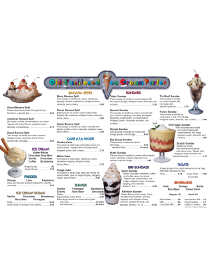 Menu Math: Old-Fashioned Ice Cream Parlor (Extra Menus) Menu Math: Old-Fashioned Ice Cream Parlor (Extra Menus)