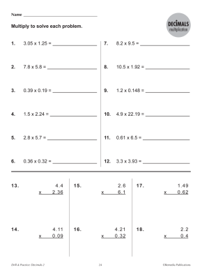 Decimals: Drill & Practice (Gr. 4-6) Decimals: Drill & Practice (Gr. 4-6)