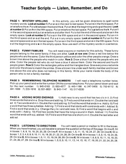 Listen, Remember, & Do (2-Book Set) Listen, Remember, & Do (2-Book Set)