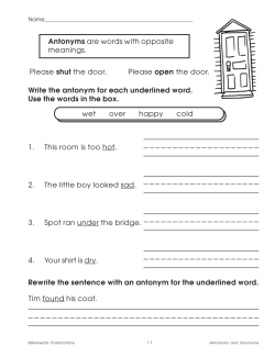Easy Language Series: Antonyms & Synonyms  Easy Language Series: Antonyms & Synonyms