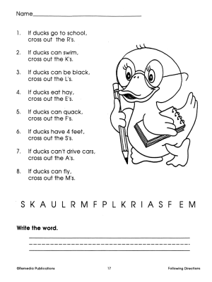 Following Directions (Gr. 1-2) Following Directions (Gr. 1-2)