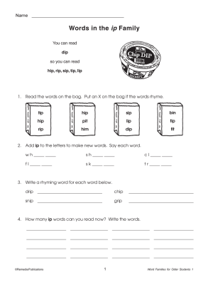 Word Families For Older Students (2-Book Set) Word Families For Older Students (2-Book Set)