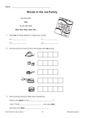 Word Families For Older Students (2-Book Set) Word Families For Older Students (2-Book Set)