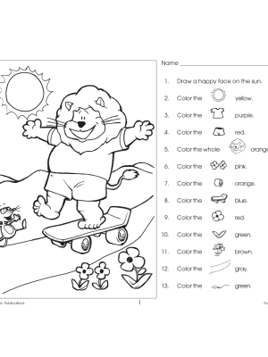 Following Directions (Grades K-1) Following Directions (Grades K-1)
