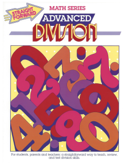 Advanced Division: Straight Forward Math Series (Advanced Edition) Advanced Division: Straight Forward Math Series (Advanced Edition)