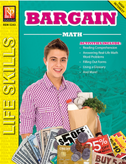 Bargain Math: Life Skills Math Series Bargain Math: Life Skills Math Series