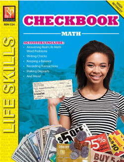 Checkbook Math: Life Skills Math Series Checkbook Math: Life Skills Math Series