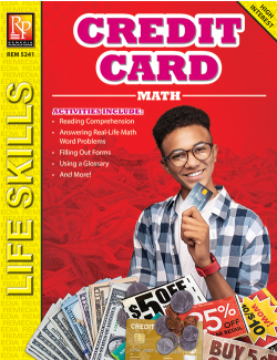 Credit Card Math: Life Skills Math Series Credit Card Math: Life Skills Math Series