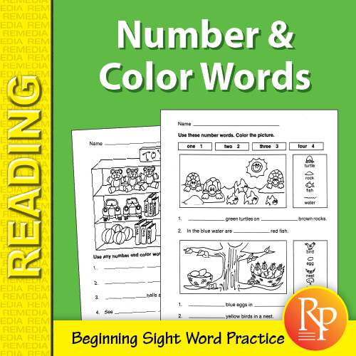 Color & Number Sight Word Activities (eBook)