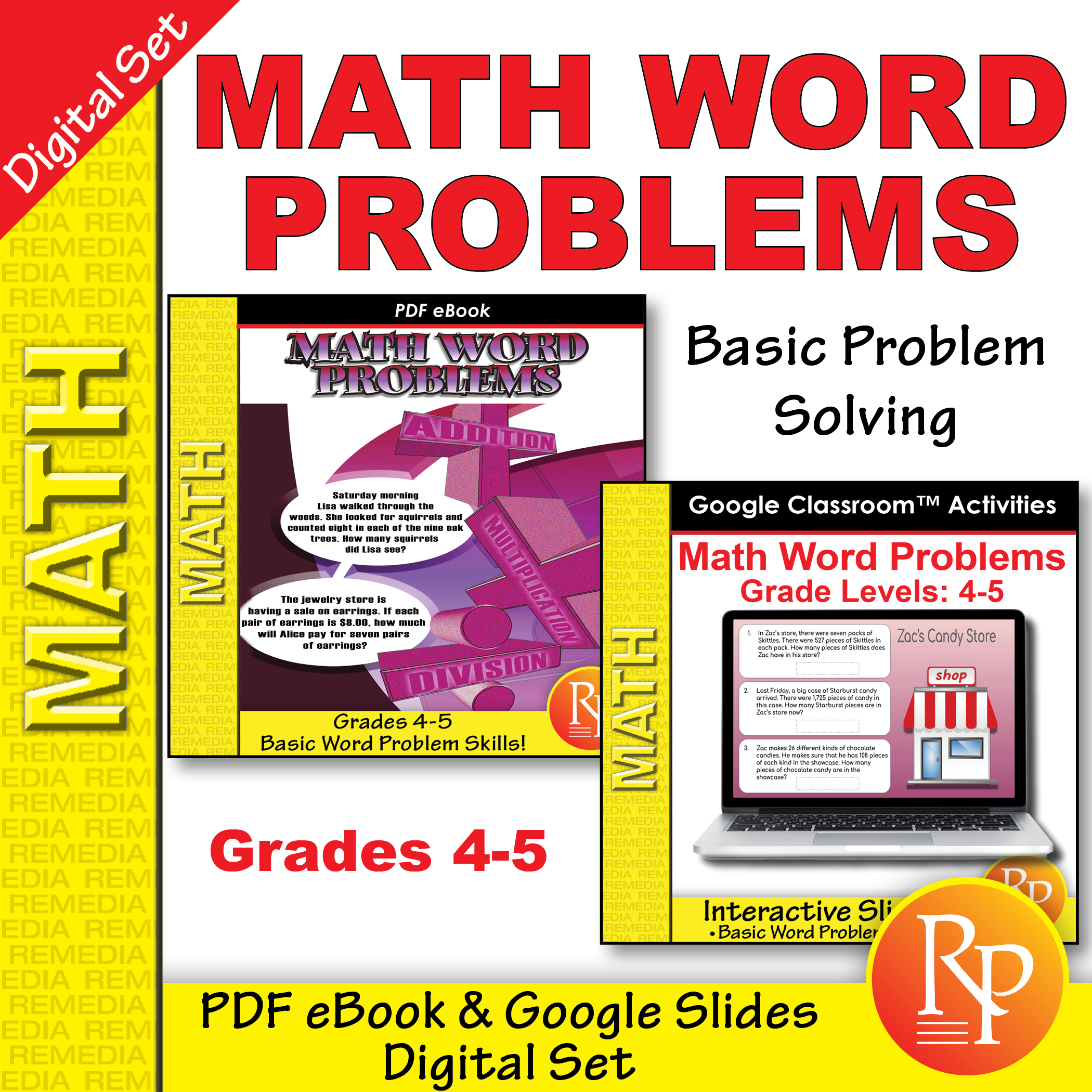 Math Word Problems Grades 4-5 - PDF Google BUNDLE: Easy - Fun ...